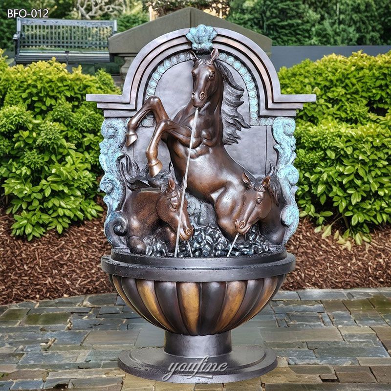 bronze horse wall fountain