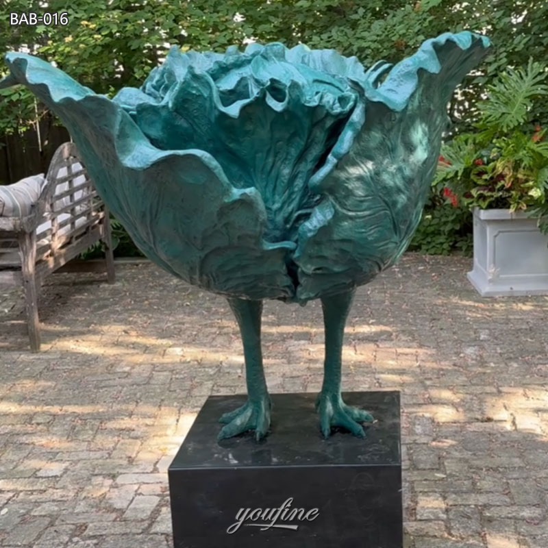 Bronze Big Cabbage Sculpture with Chicken Feet Statue