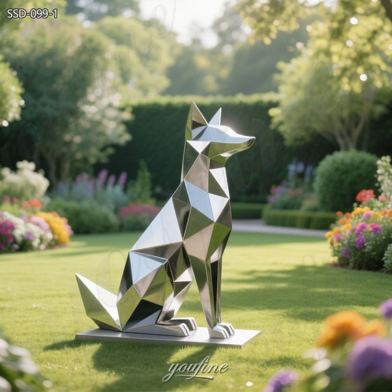 geometric fox sculpture