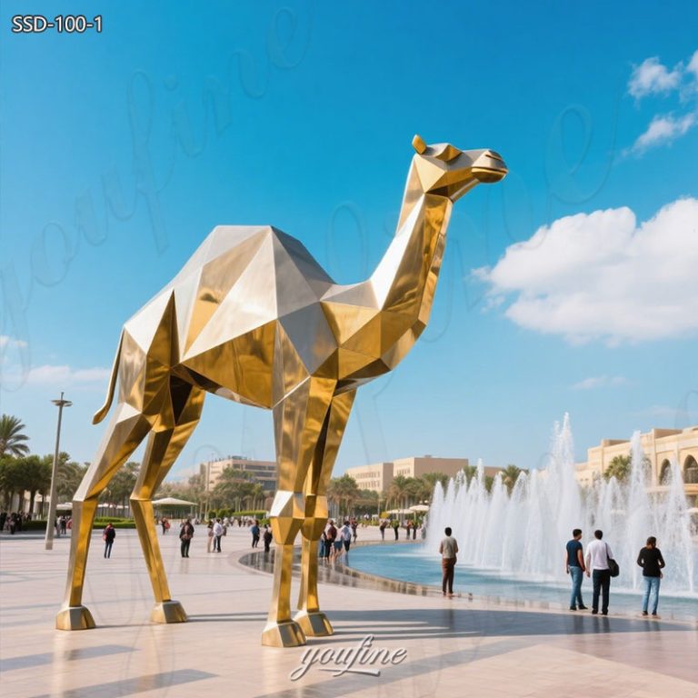 gold camel statue