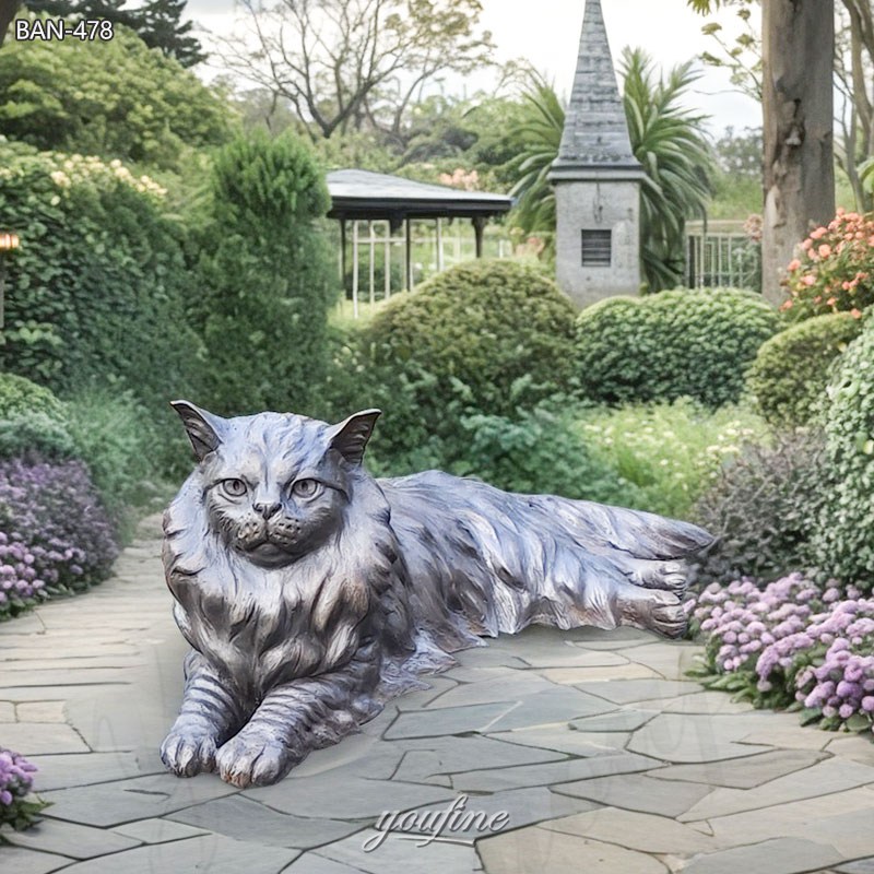 large bronze cat statue