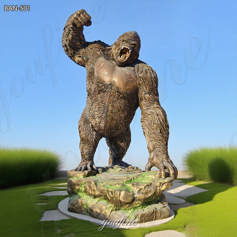 Bronze Angry Big Gorilla Statue