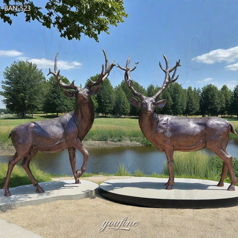brass deer statue