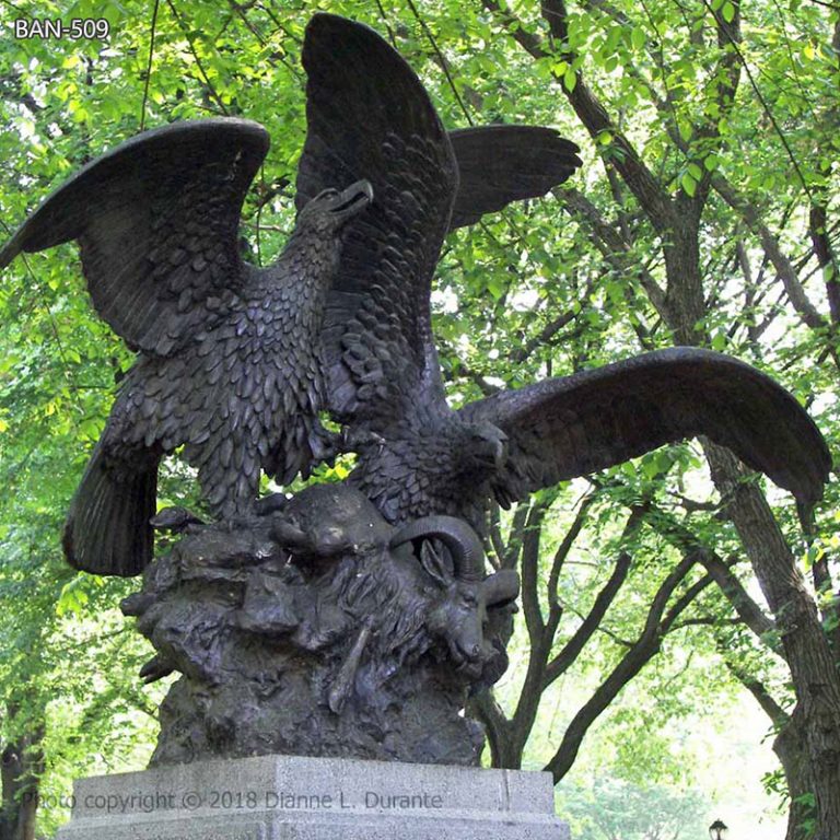 bronze bird of prey sculpture