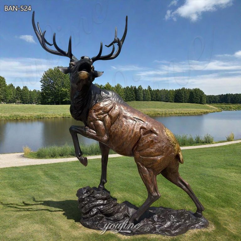 bronze large deer sculptures