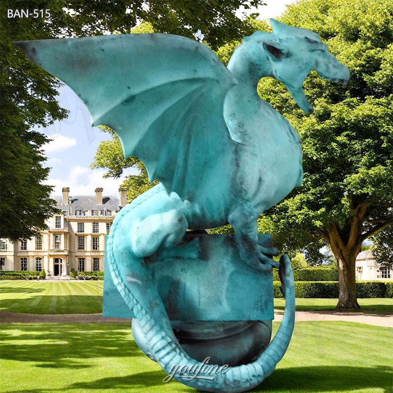 patina dragon garden sculpture