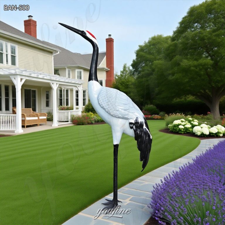 white crane statue