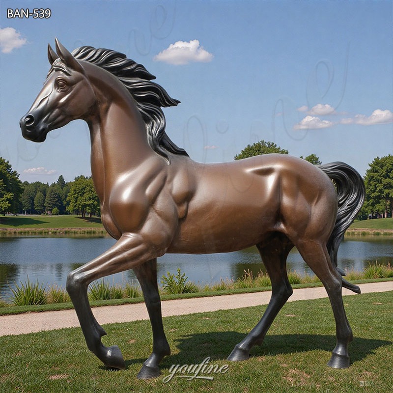antique brass horse statue