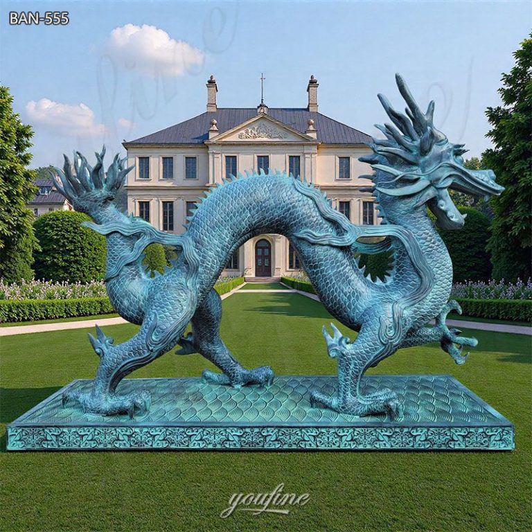 bronze ancient chinese dragon statue