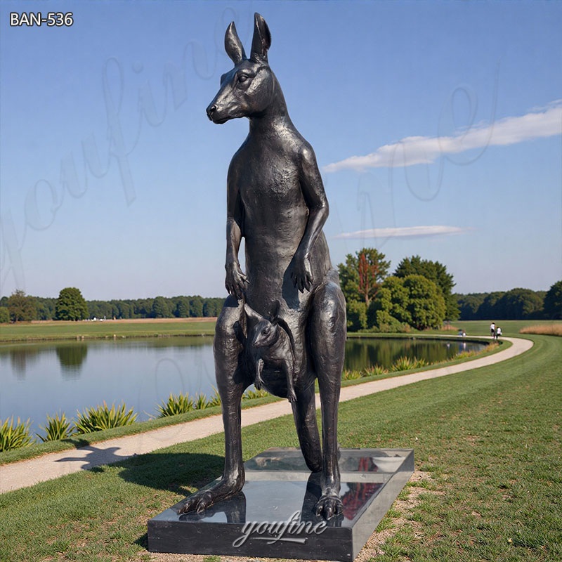 Bronze Big Mother and Baby Kangaroo Statue