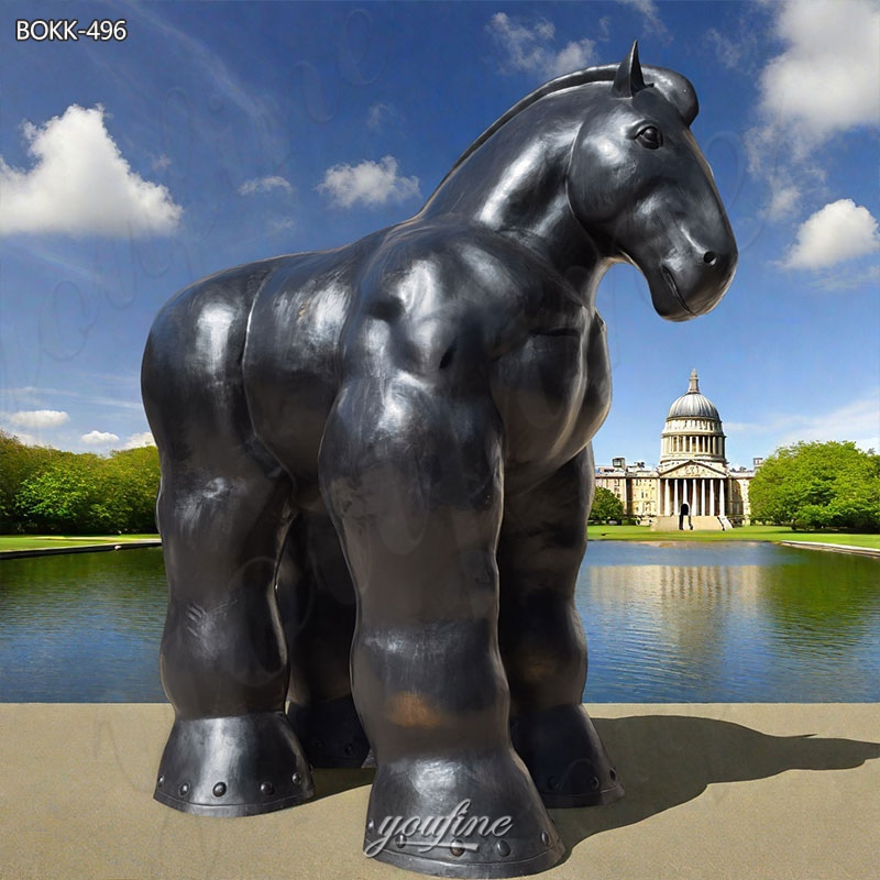 bronze fat horse statue