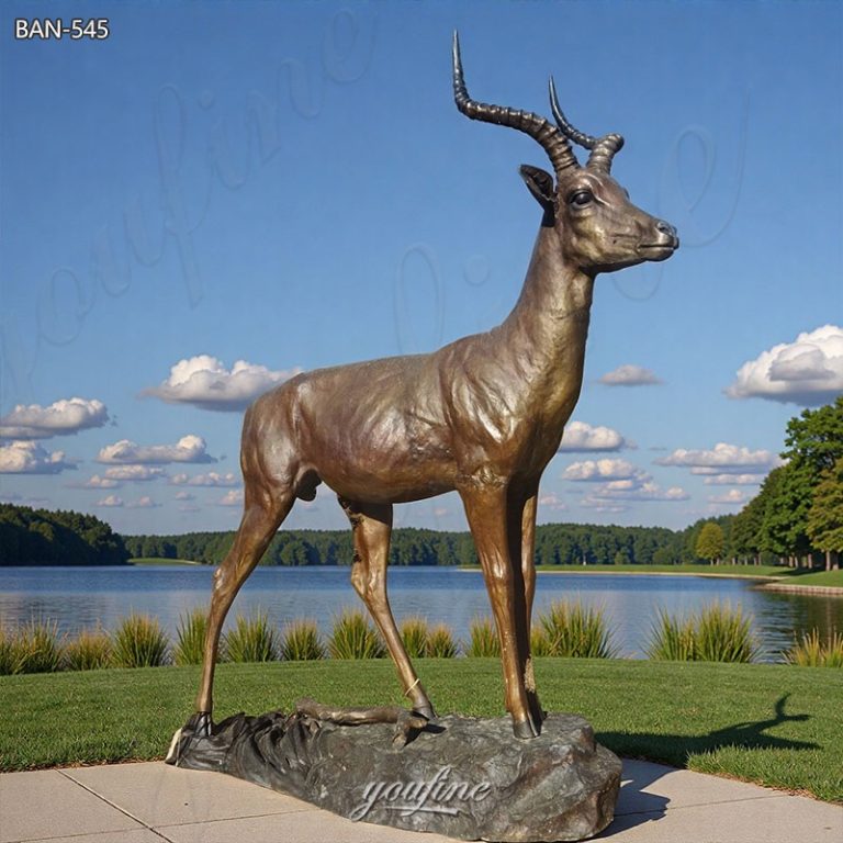 bronze goat garden statue