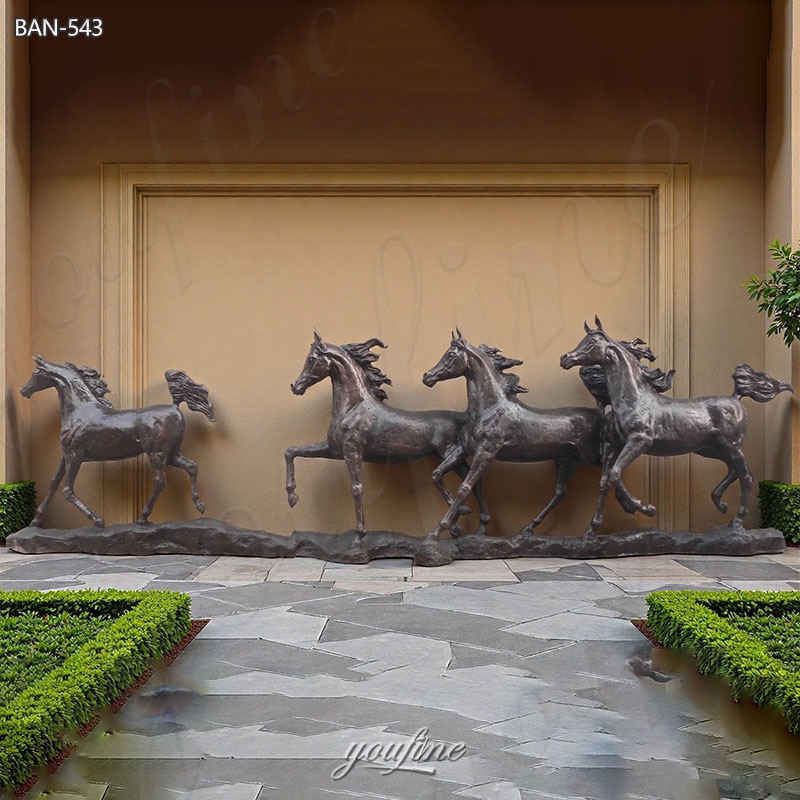 Dubai-style Bronze Horse Wall Sculpture