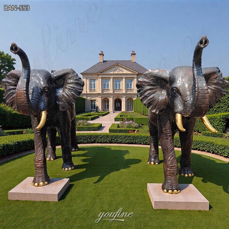 bronze standing elephant statue
