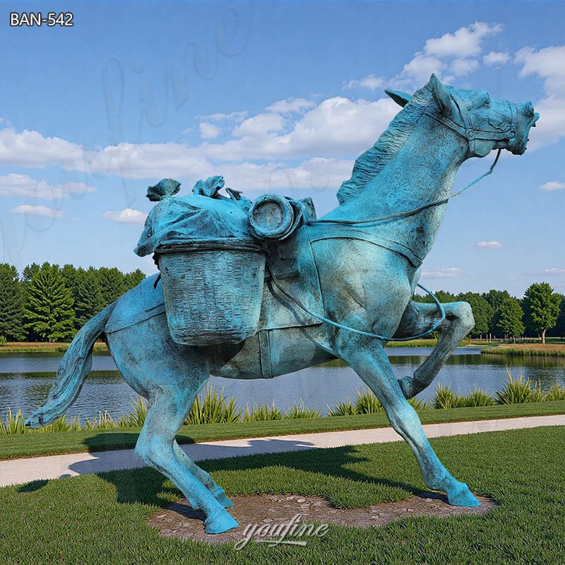 Vintage Brass Pack Horse Statue for Sale