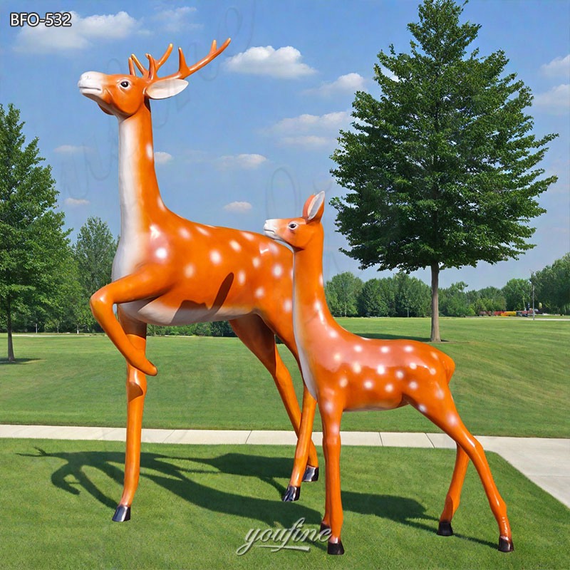 Bronze Life Size Sika Deer Lawn Ornaments