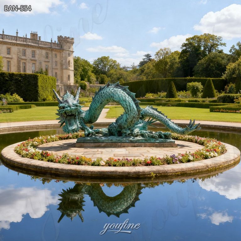 patina oriental dragon garden ornament