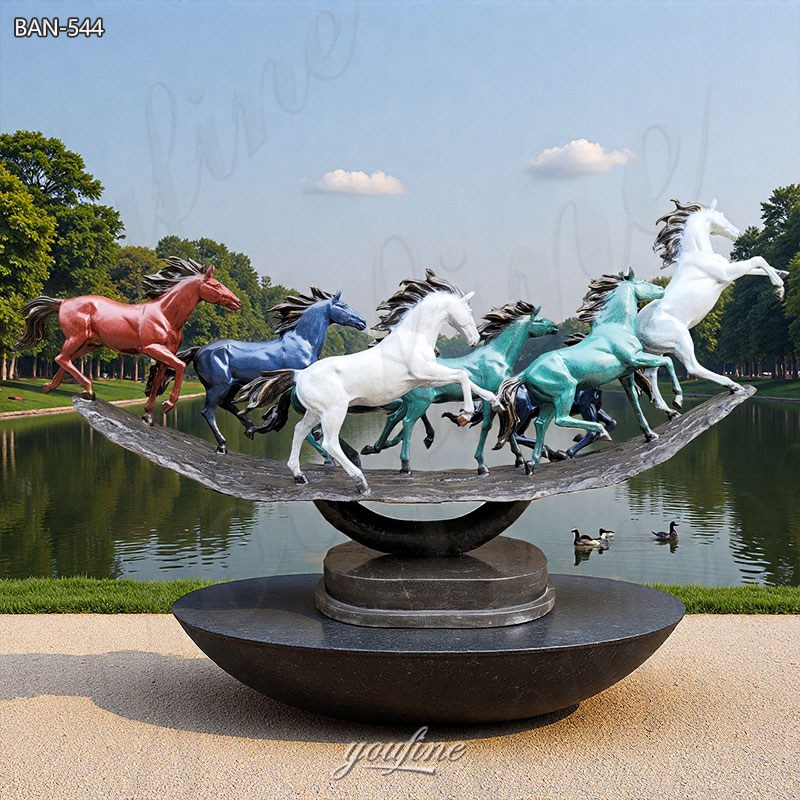 Bronze Stampeding Wild Horse Statues