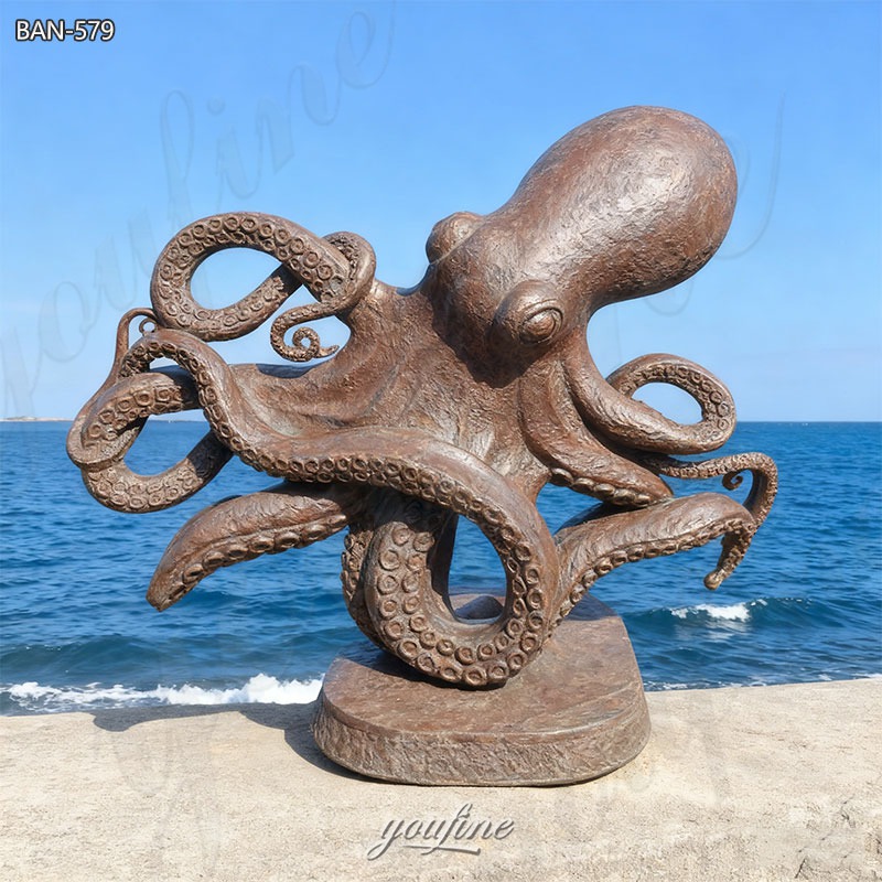 Large Bronze Octopus Sculpture