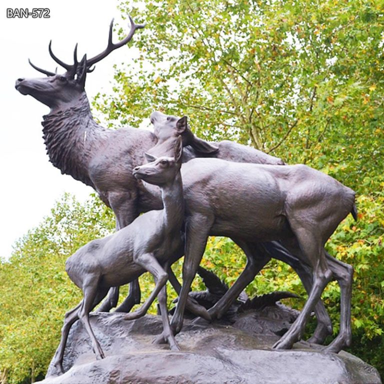 large deer and fawn garden sculpture