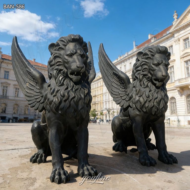 flying lion statue