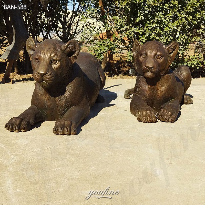 Bronze Lion Cub Statue