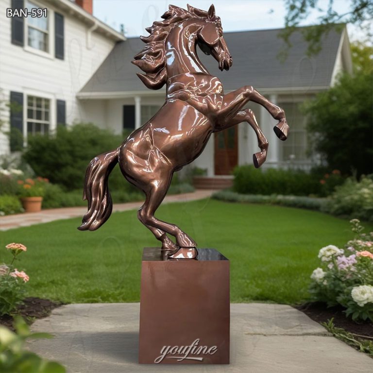 copper horse sculpture