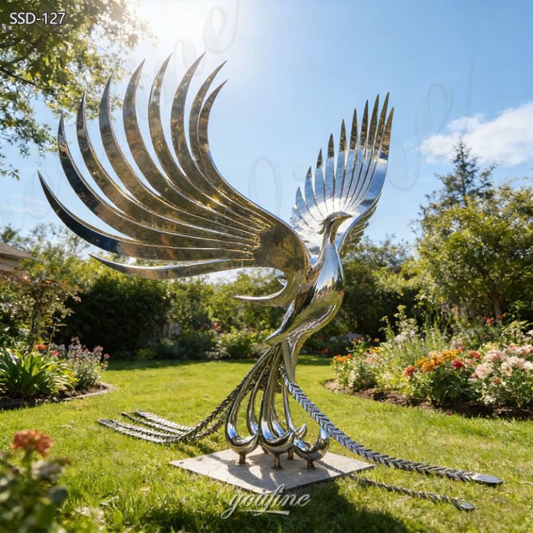 metal phoenix sculpture