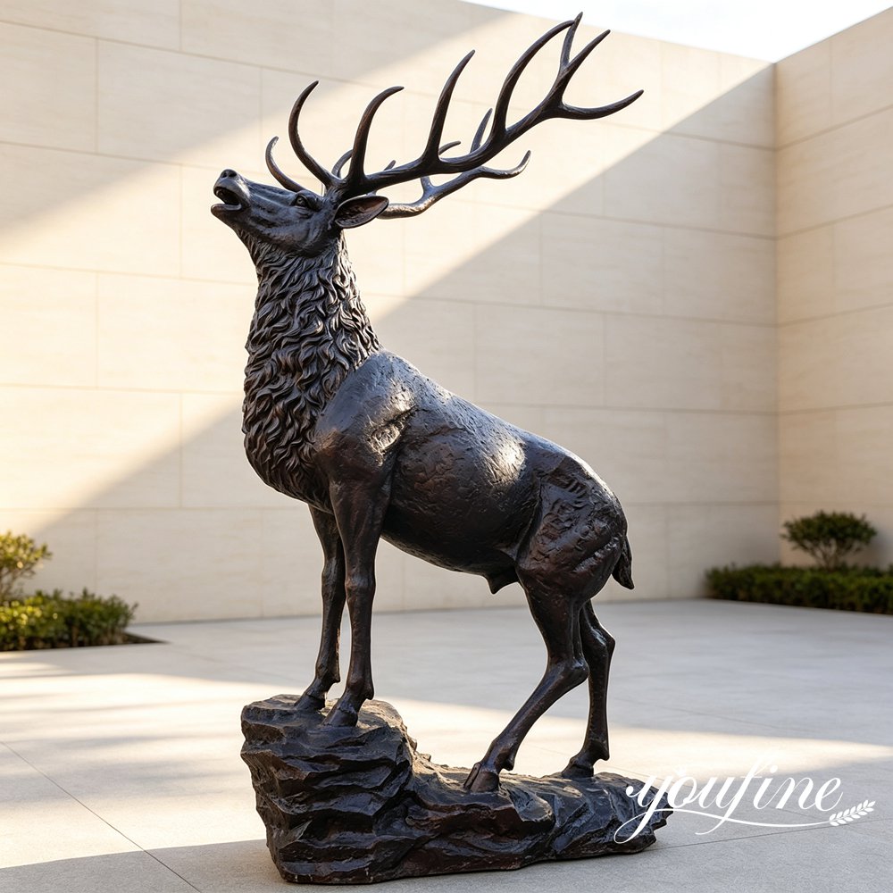 bronze elk sculpture outdoor decoration