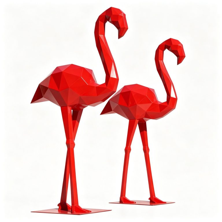metal flamingo sculpture for sale