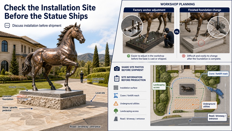 Check the Installation Site Before the Statue Ships