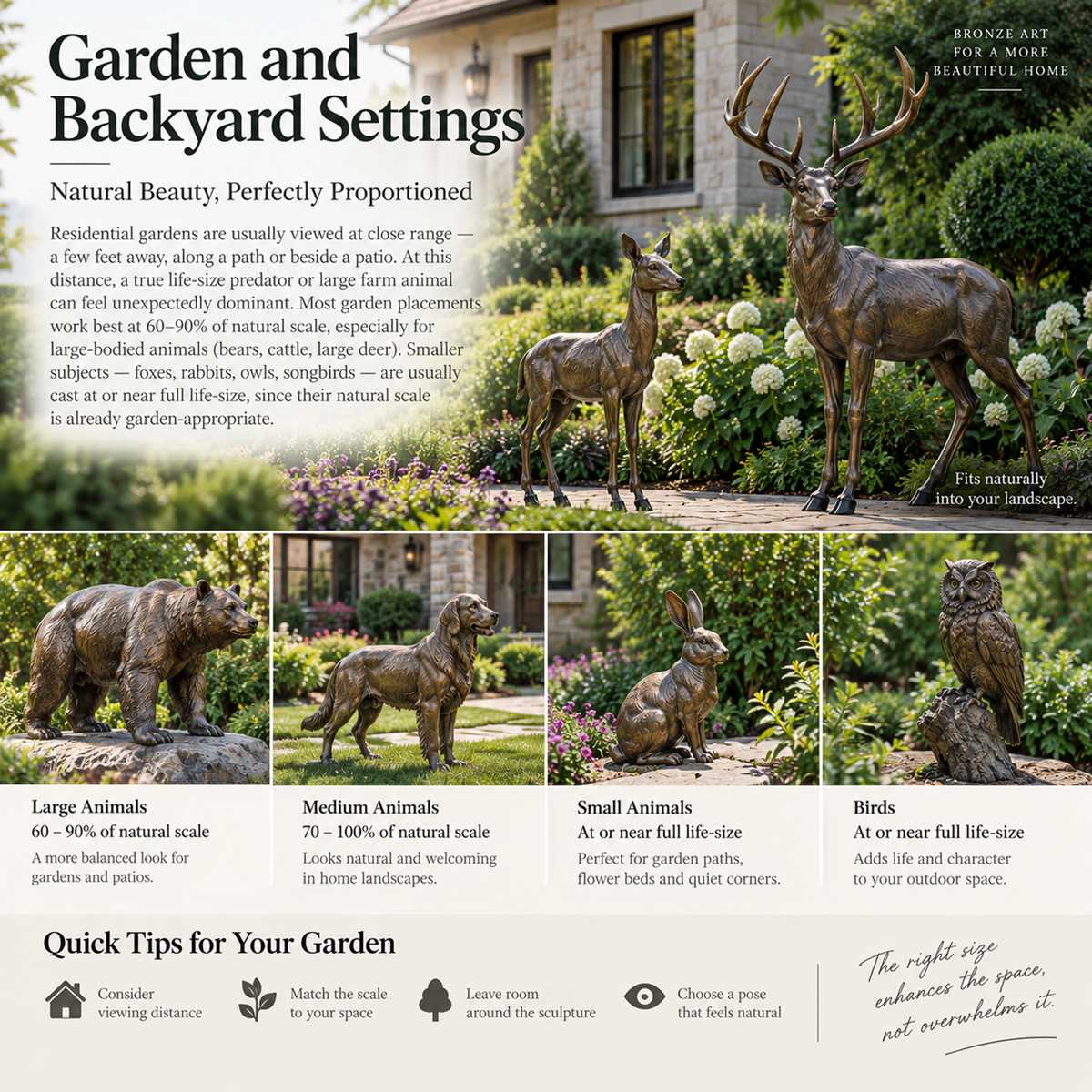 Garden and Backyard Settings bronze animal statues