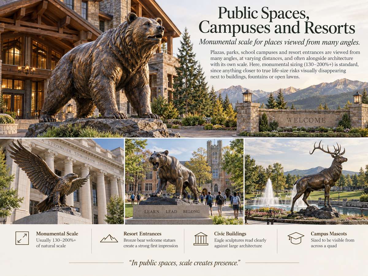 Public Spaces, Campuses and Resorts bronze animal statues
