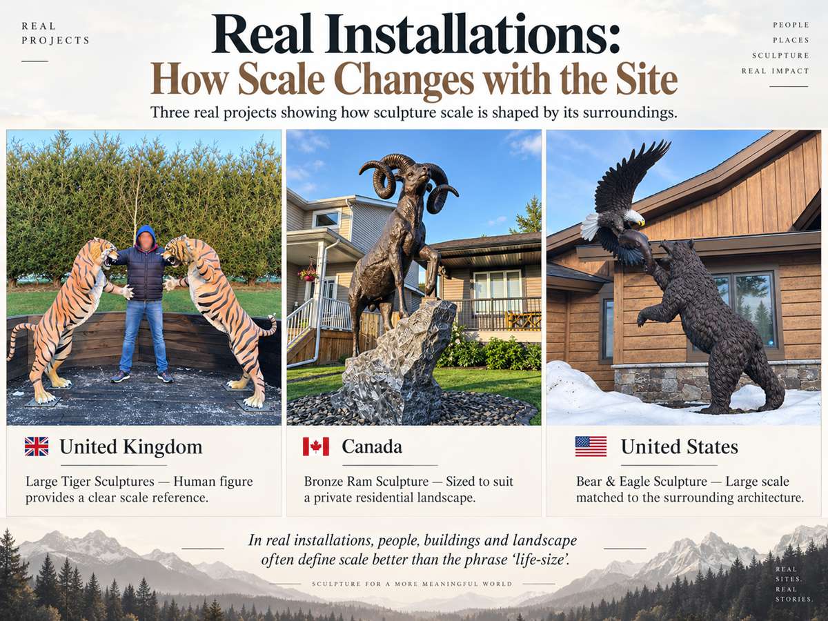 Real Installations Show of bronze animal statue