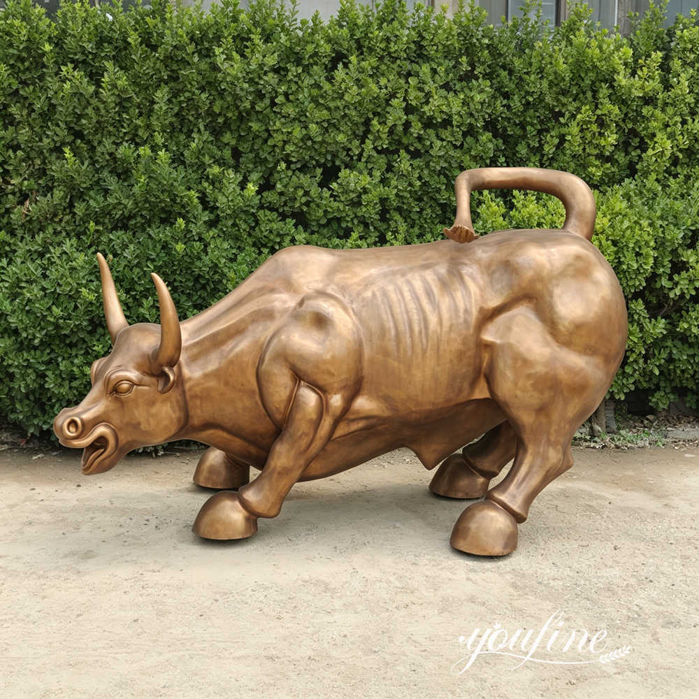 custom made bronze wall street bull sculpture by YouFine Foundry