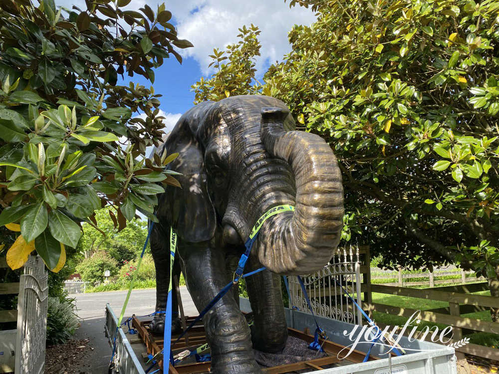 Our New Zealand client unboxing our bronze elephant sculpture after receiving it
