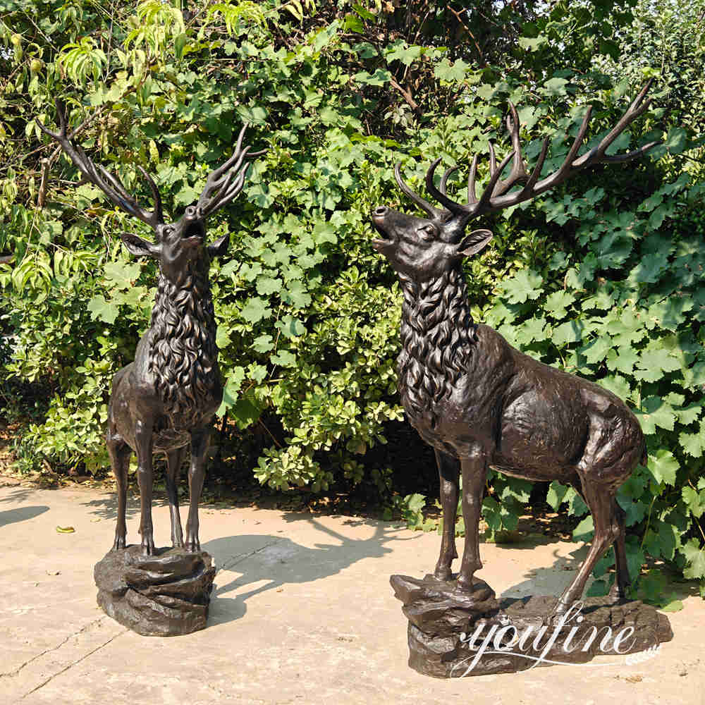finished bronze deer statue
