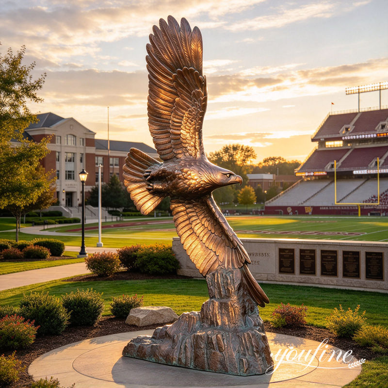 bronze eagle sculpture for school decor