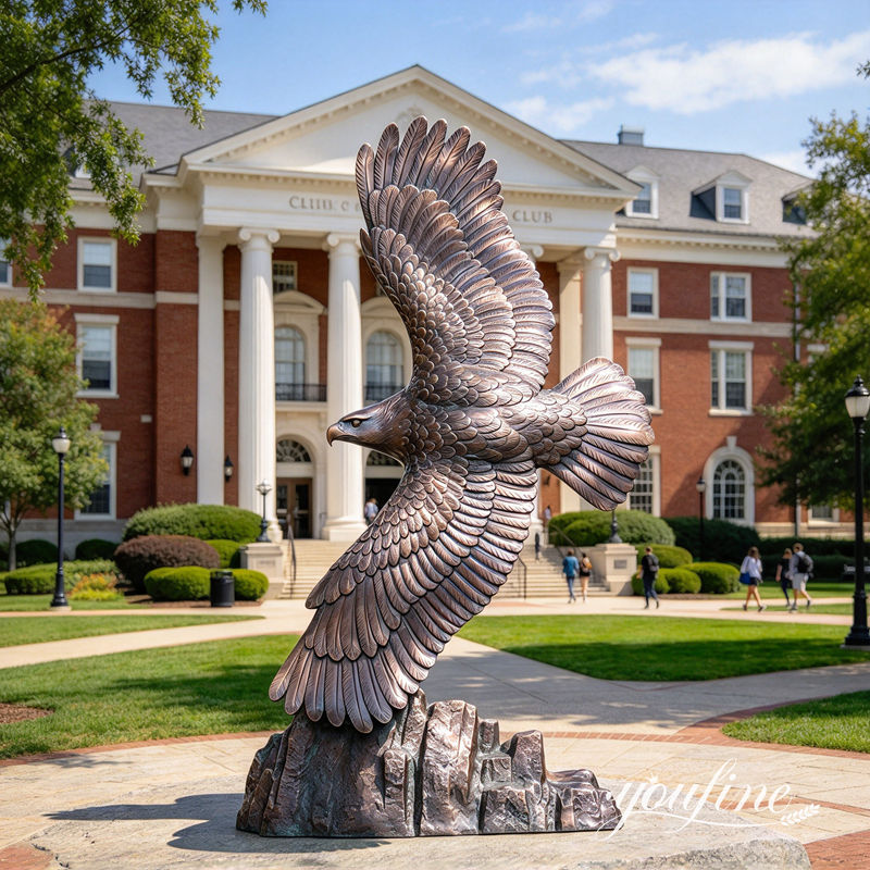 bronze eagle sculpture for school