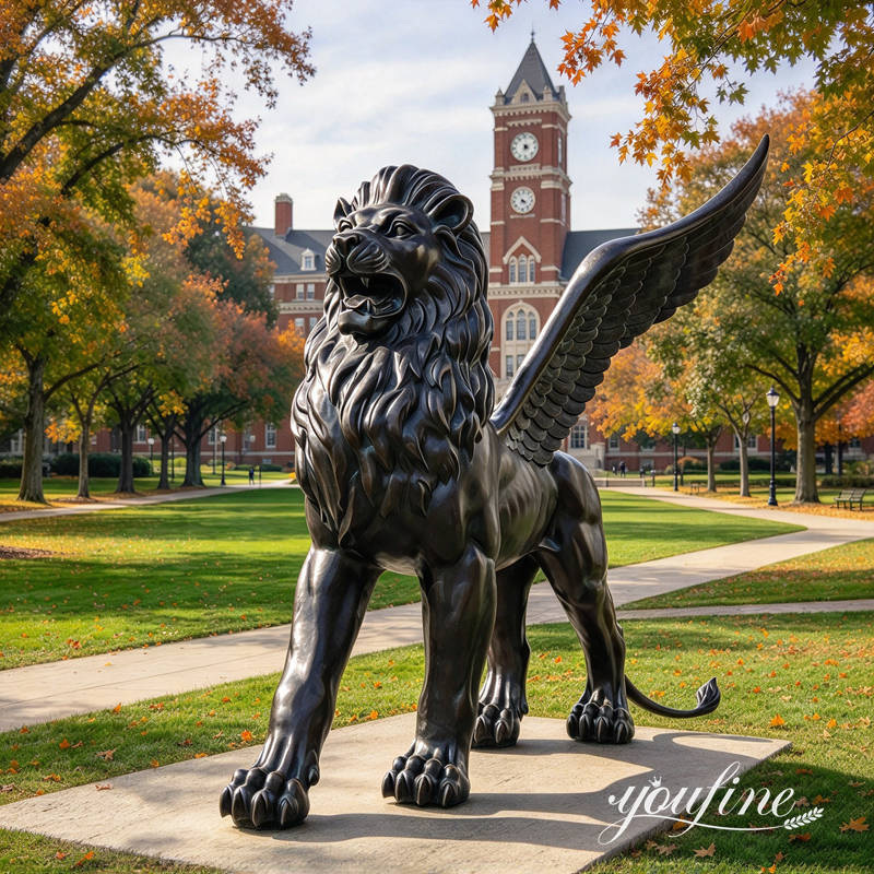 bronze flying lion statue for Universities