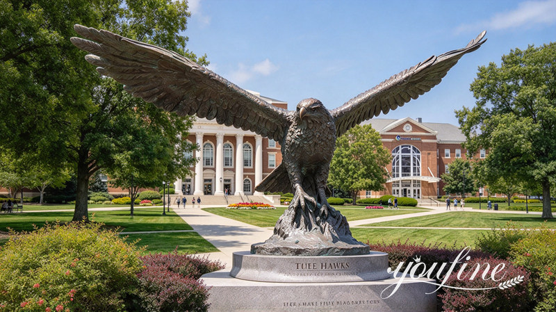 bronze hawk sculpture