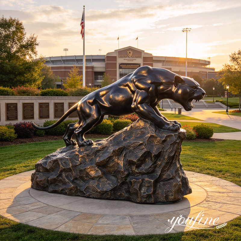 bronze panther statue for school decor