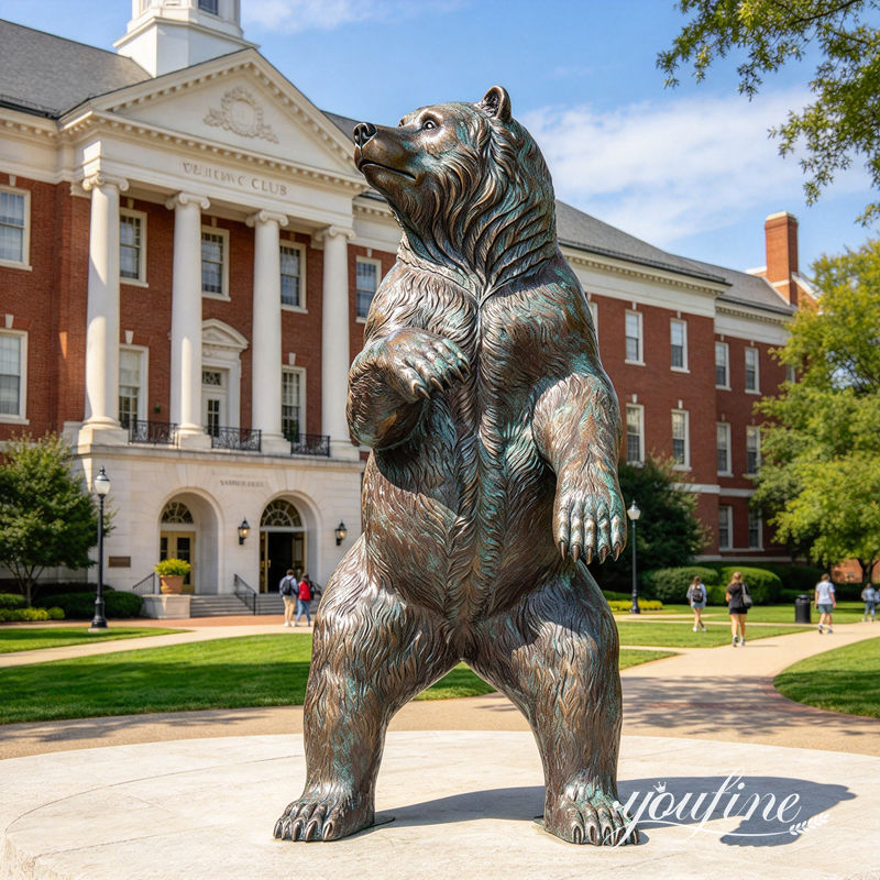 large bronze bear sculpture for Universities decor